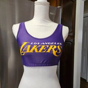 Los Angeles LA Lakers Sports Bra Womens Small NBA Crop Tank Top